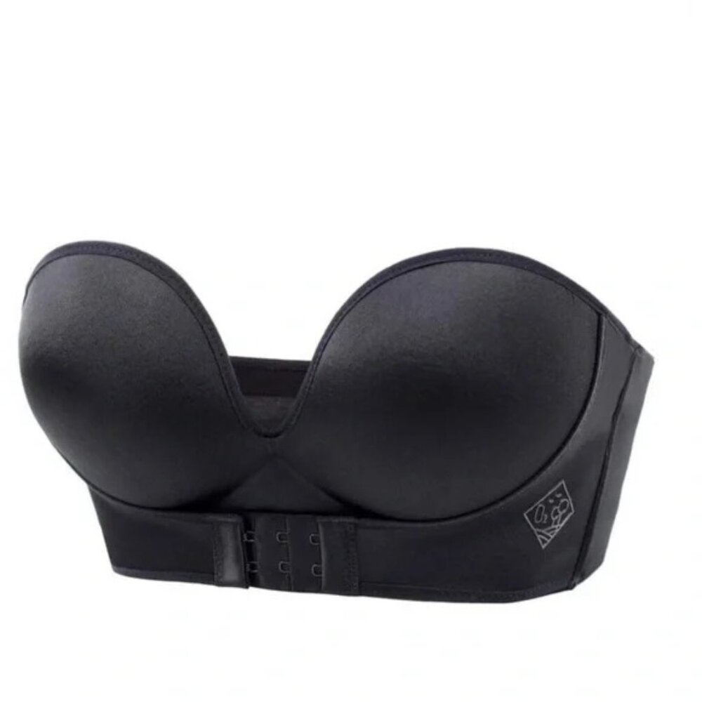 Womens‎ Black Strapless Push-Up Bra With Adjustable Back Closure O2 Size 36/80